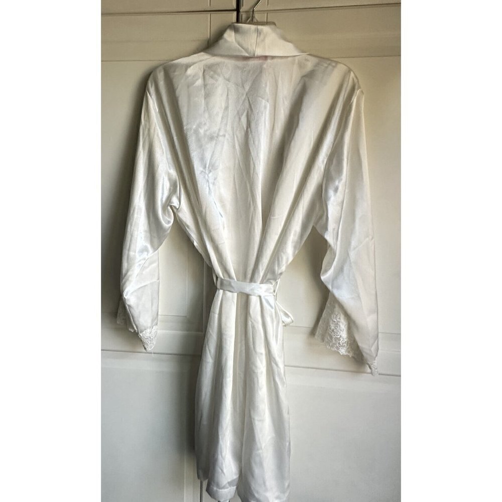 Oscar de La Renta Pink Label Ivory Large Long Sleeve Short Robe - Picture 2 of 6